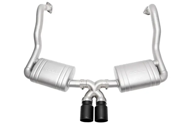 Soul 13-16 Porsche 981 Cayman / Boxster Performance Exhaust - Straight Cut Satin Black Tips 1