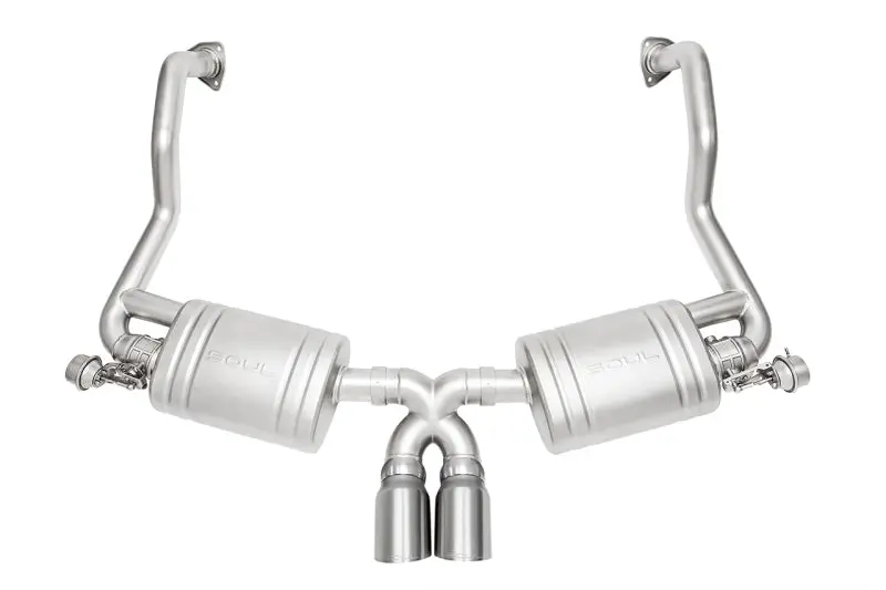 Soul 09-12 Porsche 987.2 Cayman / Boxster Valved Exhaust - Slash Cut Brushed Finish Tips 1