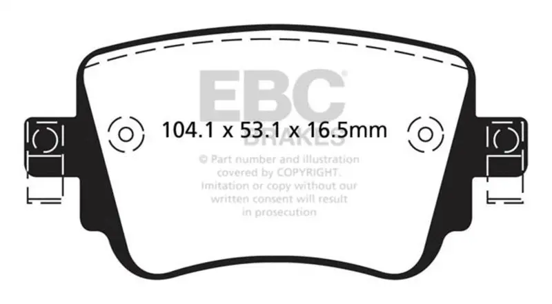 Ebc 15-21 Volkswagen Gti 2.0 Turbo Yellowstuff Rear Brake Pads 1