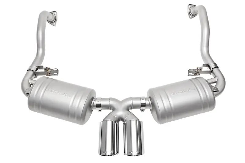 Soul 05-08 Porsche 987.1 Cayman / Boxster Performance Exhaust - Polished Chrome Double Wall Tips 1