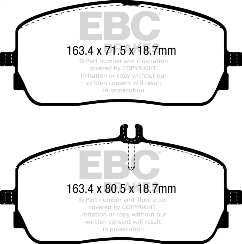 Ebc 2019+ Mercedes-Benz A220 Sedan (V177) Yellowstuff Front Brake Pads 1