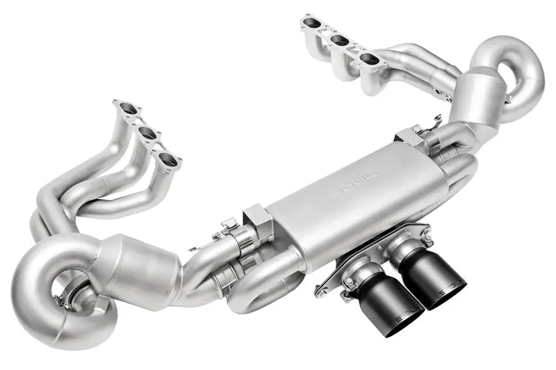 Soul 2022 Porsche 992 Gt3 Catted Valved Exhaust Package - 4In Slash Cut Satin Black Tips 1