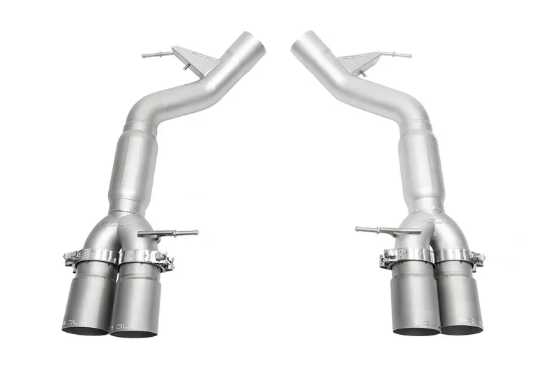 Soul 12-18 Bmw F06 / F12 / F13 M6 Resonated Muffler Bypass Exhaust - 3.5In Strght Cut Sig Satin Tips 1