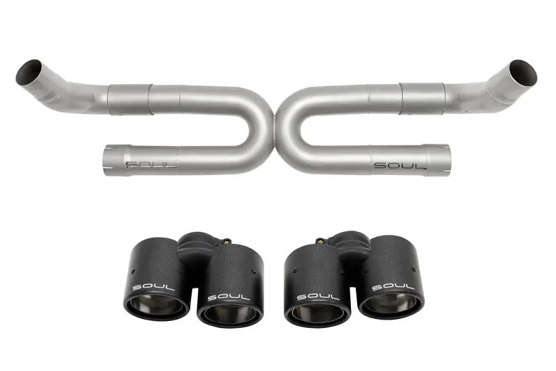 Soul 17-19 Porsche 991.2 Carrera (Non-Pse) Perf. Exhaust W/O Drone Tubes - Base - Cf Tips 1