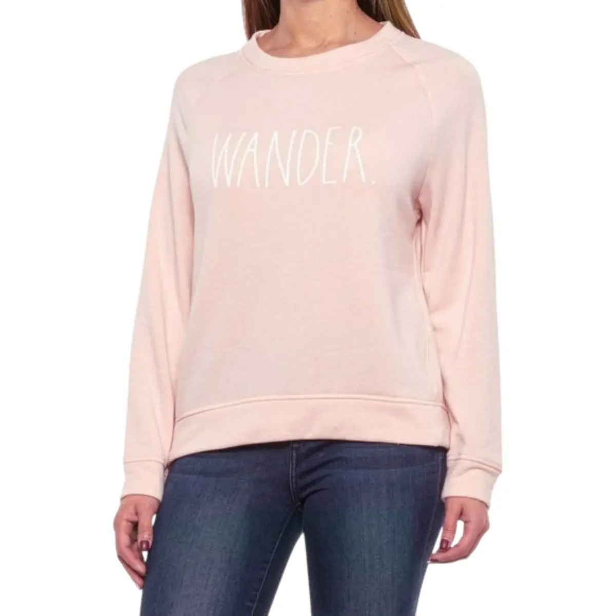 Rae Dunn Women's Wander Print Casual Top Fleece Lined Sweatshirt 1
