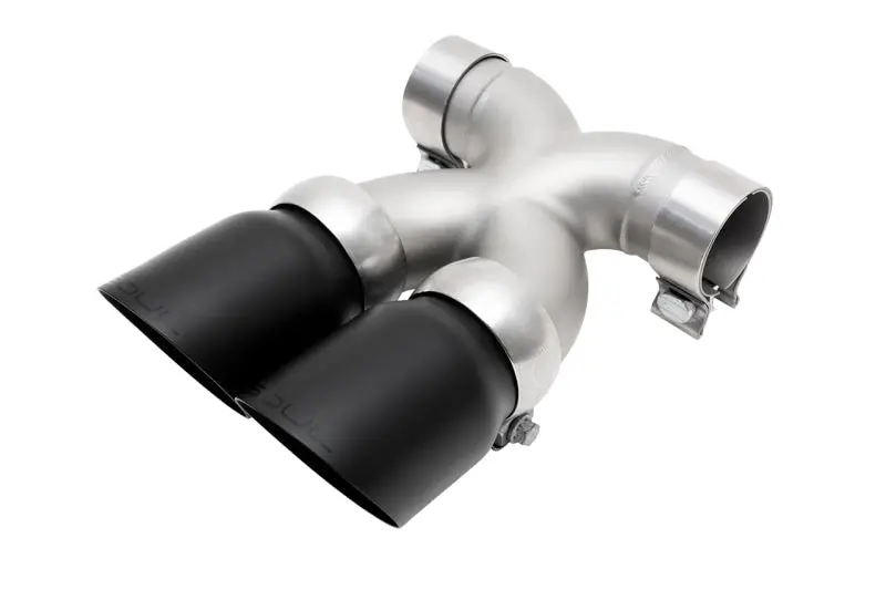 Soul 17+ Porsche 718 Cayman / Boxster Bolt-On X-Pipe W/ Tips - Slash Cut Satin Black Tips 1
