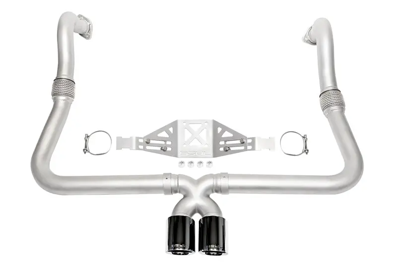Soul 17+ Porsche 718 Cayman / Boxster Performance Exhaust - Manual - Black Chrome Double Wall Tips 1
