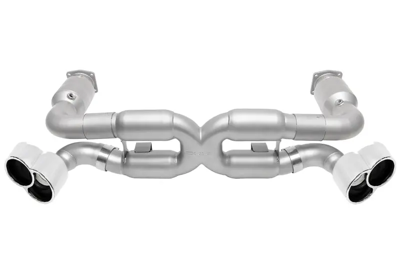 Soul 00-05 Porsche 996 Turbo Sport X-Pipe Exhaust (Iw/ 200 Cell Cats) - X-50 Style Pol. Chrome Tips 1