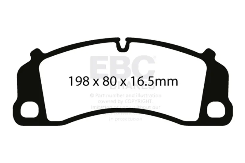 Ebc 2016+ Porsche 911 (991/992) Carrera S 3.0Tt (Cast Iron Rotor Only) Redstuff Front Brake Pads 2