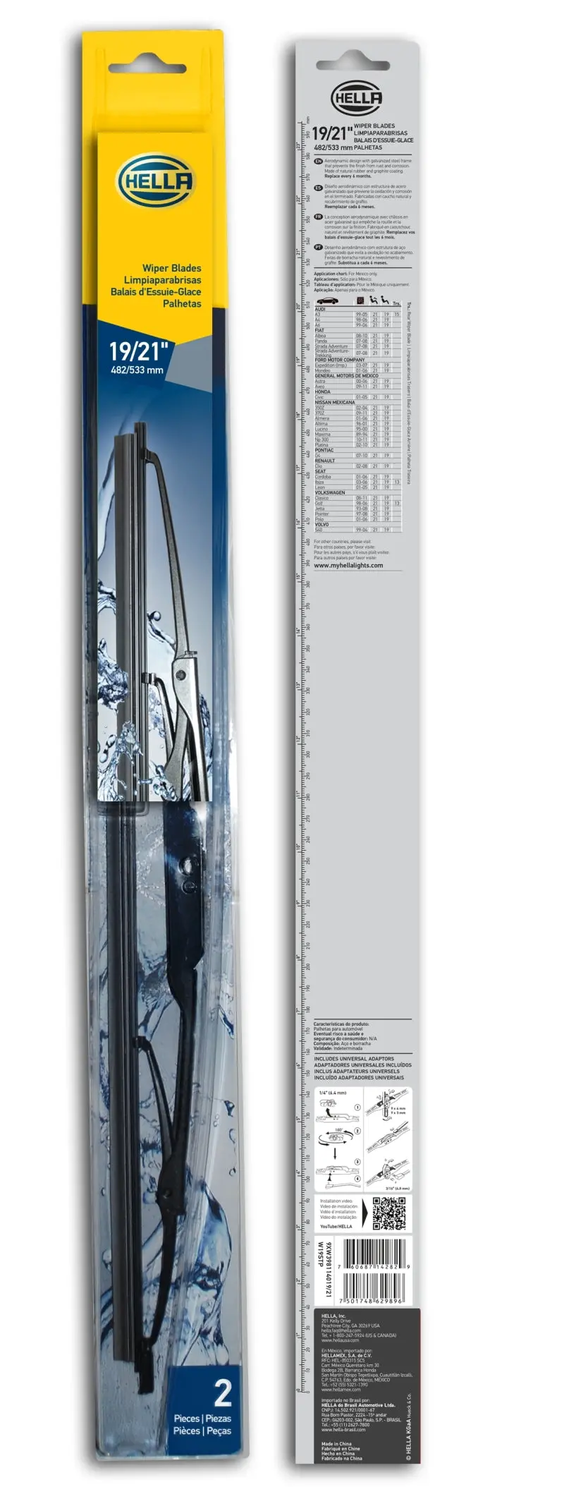 Hella Standard Wiper Blade 19In/21In - Pair 1