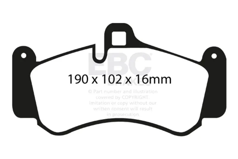 Ebc 01-03 Porsche 911 (996) (Cast Iron Rotor Only) 3.6 Twin Turbo Gt2 Yellowstuff Front Brake Pads 2