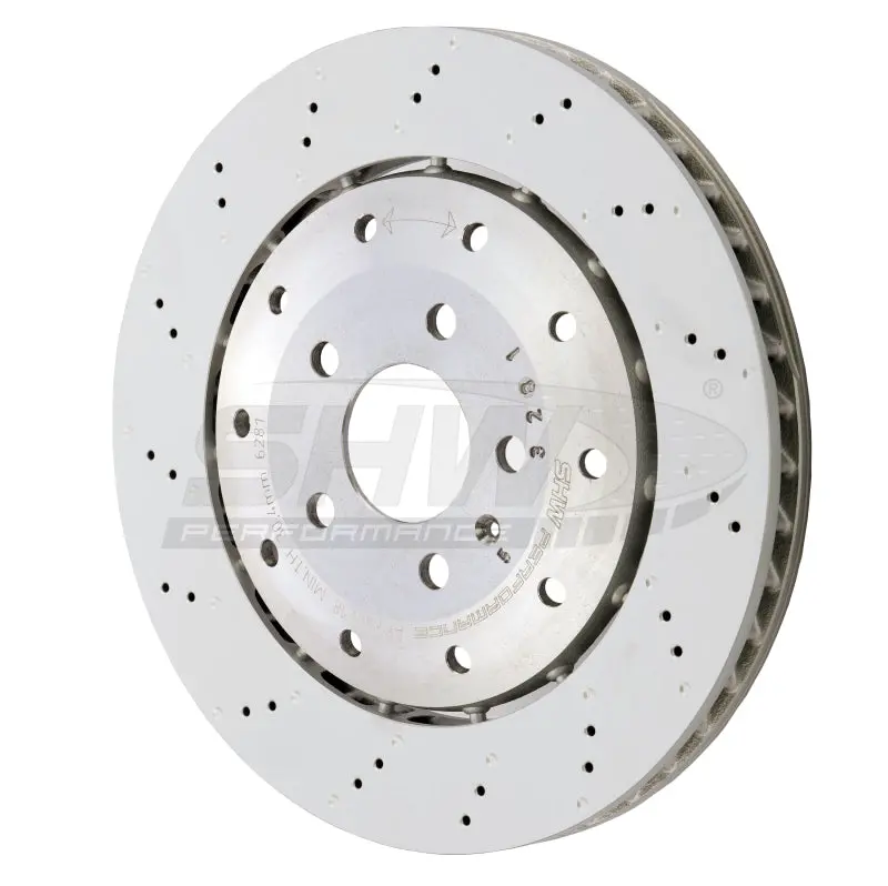 Shw 08-12 Audi R8 4.2L (Excl Ceramic Brakes) Rear Drill-Dimp Lightweight Brake Rotor (420615601F) 1