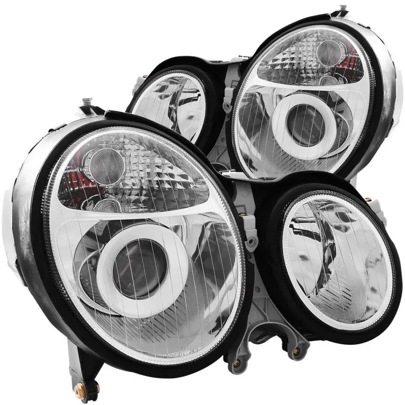 Anzo 1999-2002 Mercedes Benz E Class W210 Projector Headlights Chrome 1