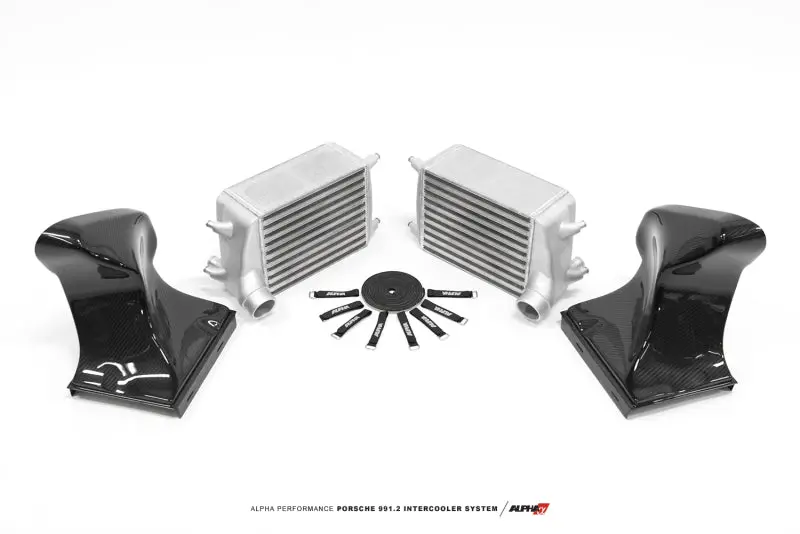 Ams Performance 16-19 Porsche Carrera/Carrera S (991.2) Alpha Intercooler Kit W/Carbon Fiber Shrouds 1