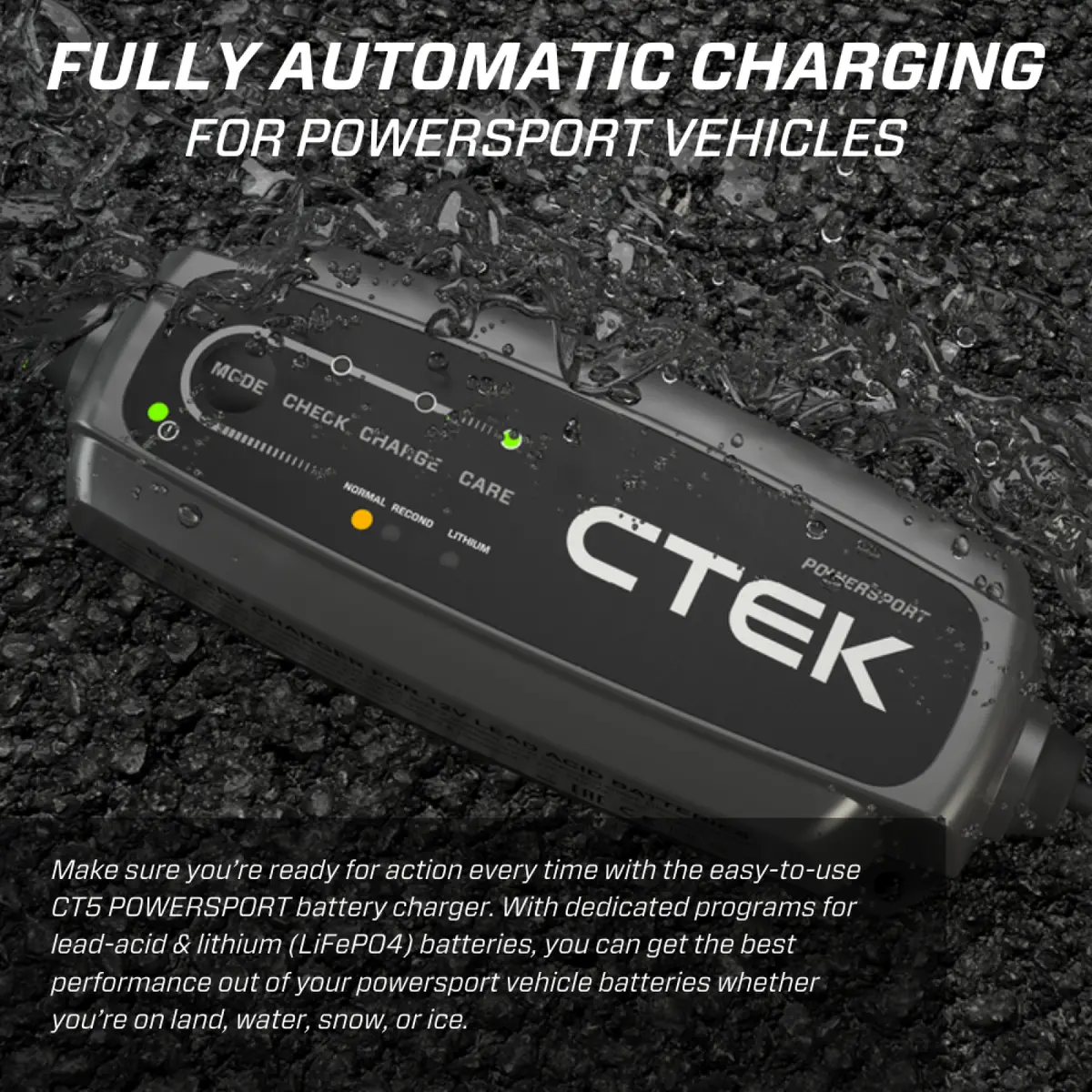 Battery Charger Ct5 2.3A 12V Wet / Agm / Lithium 1