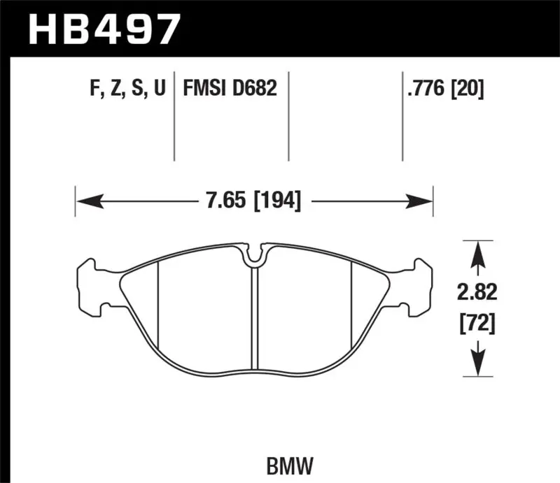 Hawk 95-01 Bmw 750Il 5.4L Base Front Er-1 Brake Pads 1