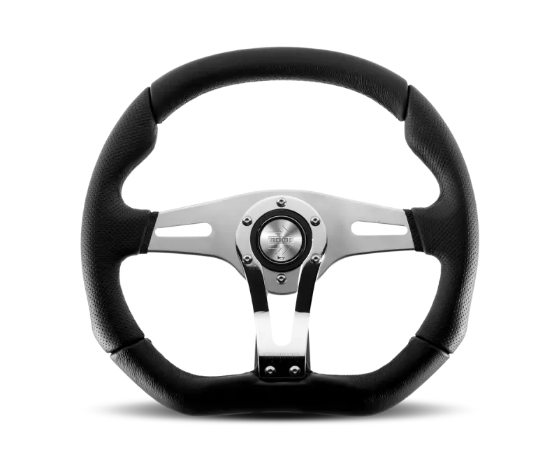 Momo Trek Rsteering Wheel - Trek R/350 Mm Meter - Black Airleather/Brushed Al Spokes 1