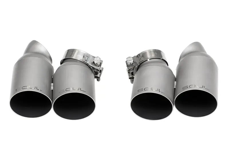 Soul 13-19 Porsche 991.1 / 991.2 Turbo Bolt On Exhaust Tips - Straight Cut (Signature Satin) 1