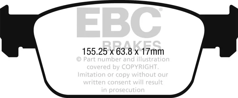 Ebc 2017+ Audi A4 2.0L Turbo (B9) Redstuff Front Brake Pads 2