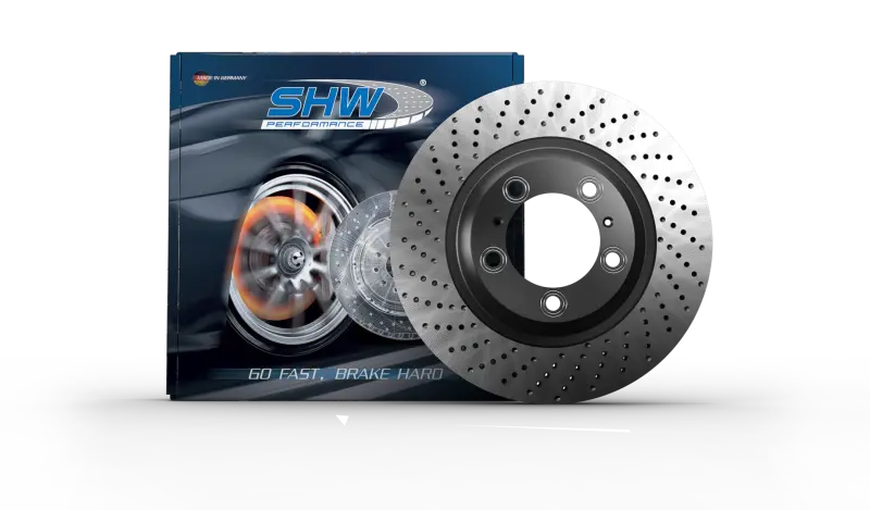 Shw 13-16 Porsche Boxster 2.7L W/O Ceramic Brakes Left Front Drill-Dimp Mb Brake Rotor (98135140101) 1