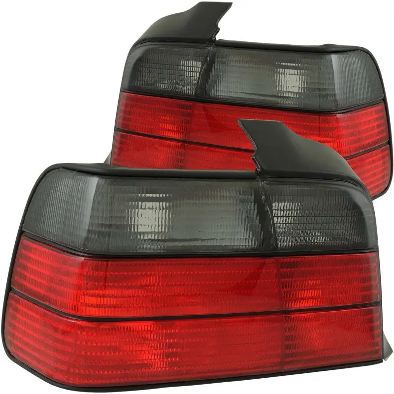 Anzo 1992-1998 Bmw 3 Series E36 Sedan Taillights Red/Smoke 1