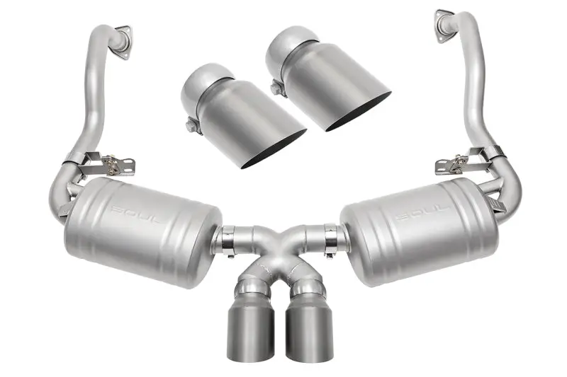 Soul 05-08 Porsche 987.1 Cayman / Boxster Performance Exhaust - Slash Cut Titanium Tips 1