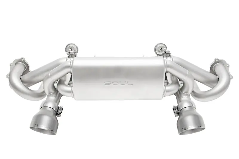 Soul 2020+ Porsche 718 Gt4 / Spyder / Gts 4.0L Valved Exhaust - Sig Satin Slash Cut Tips - No Vc 1