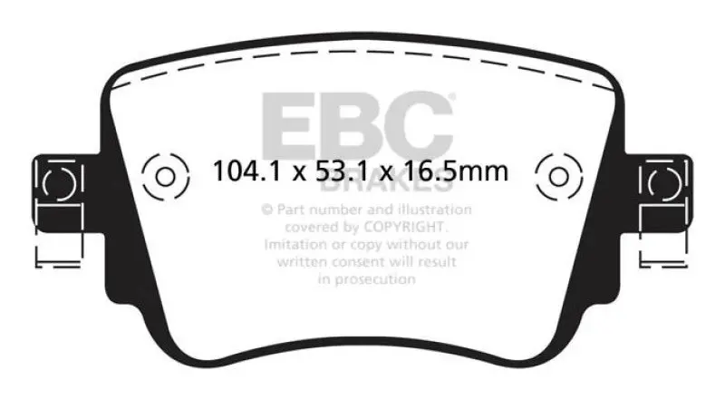 Ebc 15-21 Volkswagen Gti 2.0 Turbo Yellowstuff Rear Brake Pads 2