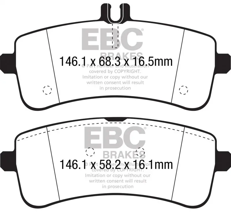 Ebc 2015+ Mercedes-Benz C63 Amg (W205) Yellowstuff Rear Brake Pads 2