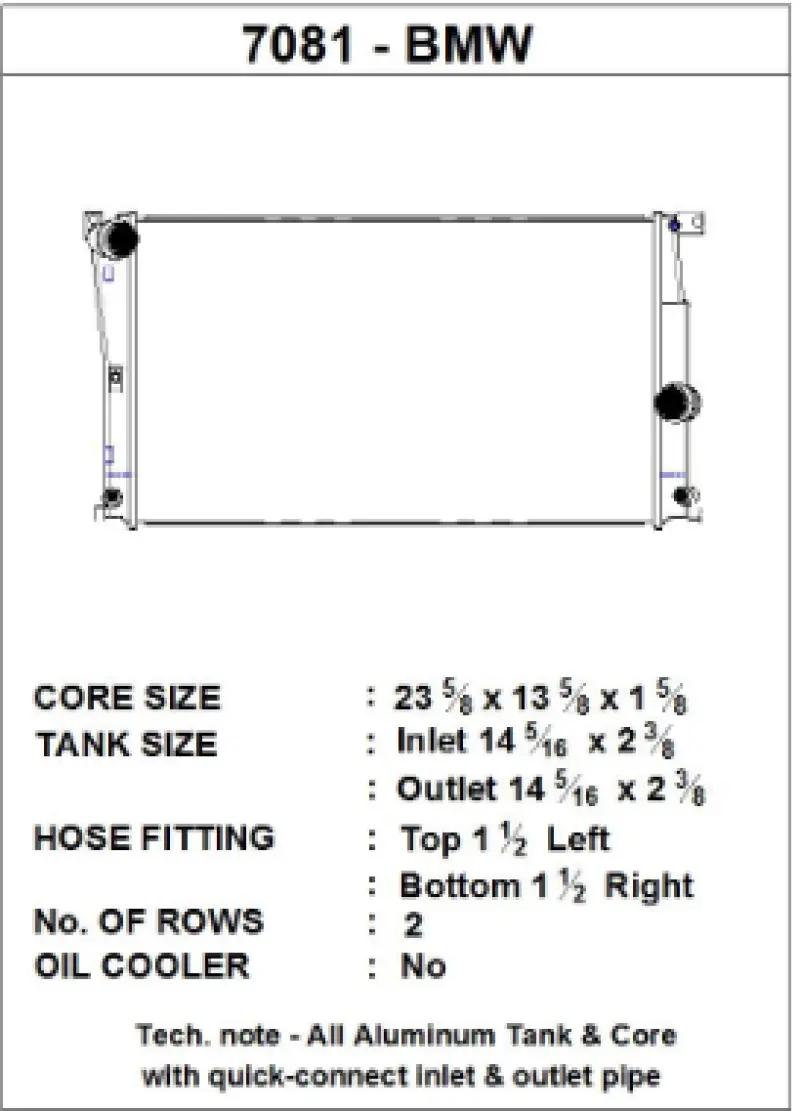 Csf Bmw 2 Series (F22/F23) / Bmw 3 Series (F30/F31/F34) / Bmw 4 Series (F32/F33/F36) A/T Radiator 1