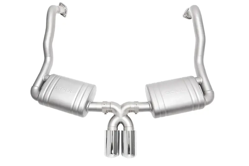 Soul 13-16 Porsche 981 Cayman / Boxster Performance Exhaust - Polished Chrome Double Wall Tips 1