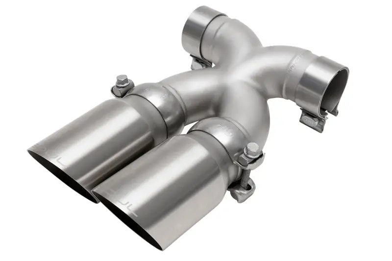 Soul 05-08 Porsche 987.1 Cayman / Boxster Bolt-On X-Pipe W/ Tips - Long Slash Brushed Finish Tips 1