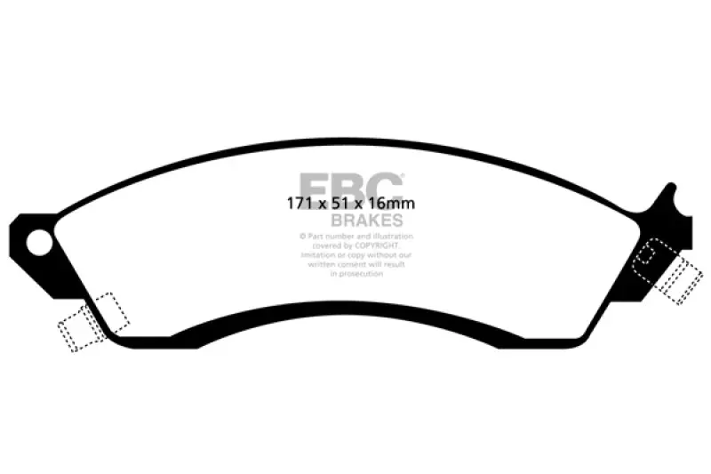 Ebc 93-00 Aston Martin Virage 5.3 (Pbr Caliper) Redstuff Front Brake Pads 2