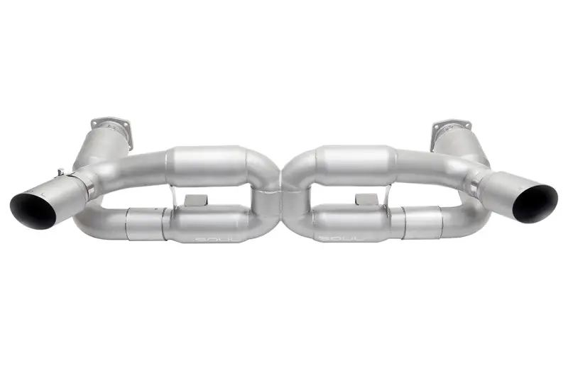 Soul 06-09 Porsche 997.1 Turbo Sport X-Pipe Exhaust (W/ 200 Cell Cats) - Gt2 Style Sig Satin Tips 1