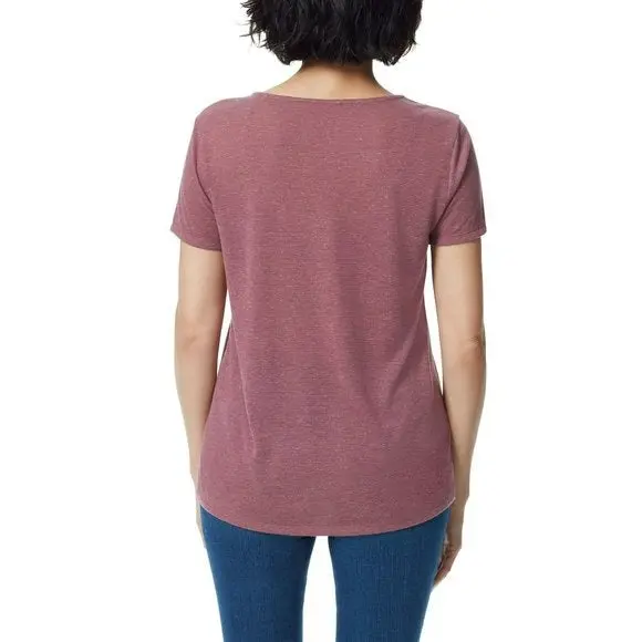 Ella Moss Women's Super Soft Lightweight V-Neck Lace T-Shirt Top 3