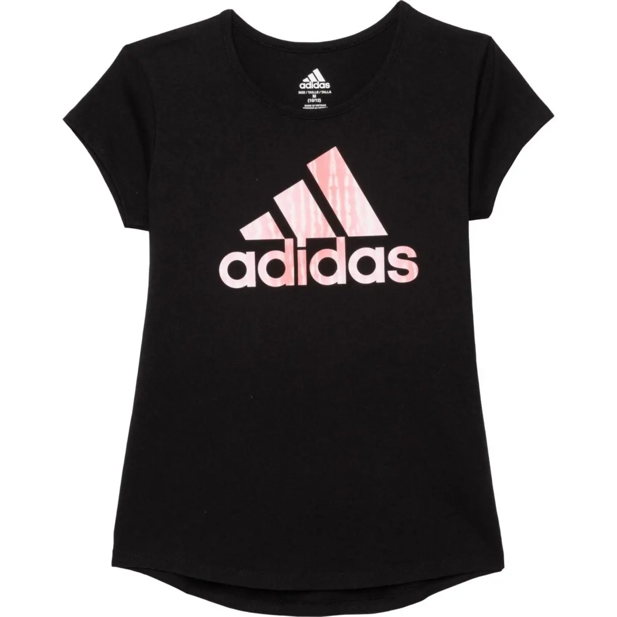 Adidas Big Girl's Contrast Logo Graphic Pint Cotton Active T-Shirt 1