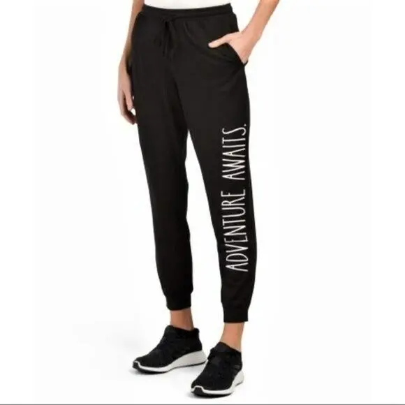 Rae Dunn Ultra Soft "Adventure Awaits" Lounge Joggers Casual Pants 1