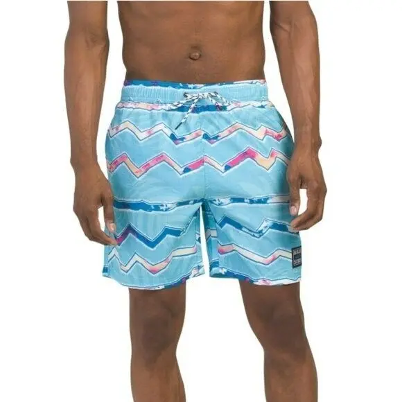 Maui And Sons Men's Zig Zag Cruzer Print Beach Pool Swim Shorts 1