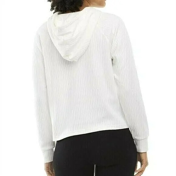 Danskin Women's Textural Ribbed Cotton Sweatshirt Active Top Hoodie 2
