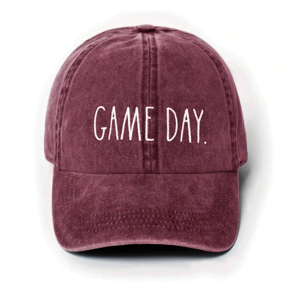 Rae Dunn Women's Game Day Red Denim Baseball Cap 1