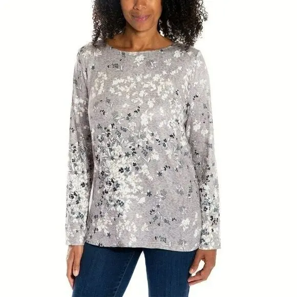 Mario Serrani Floral Print Ultra Soft Lightweight Relaxed Fit Tunic Top 1