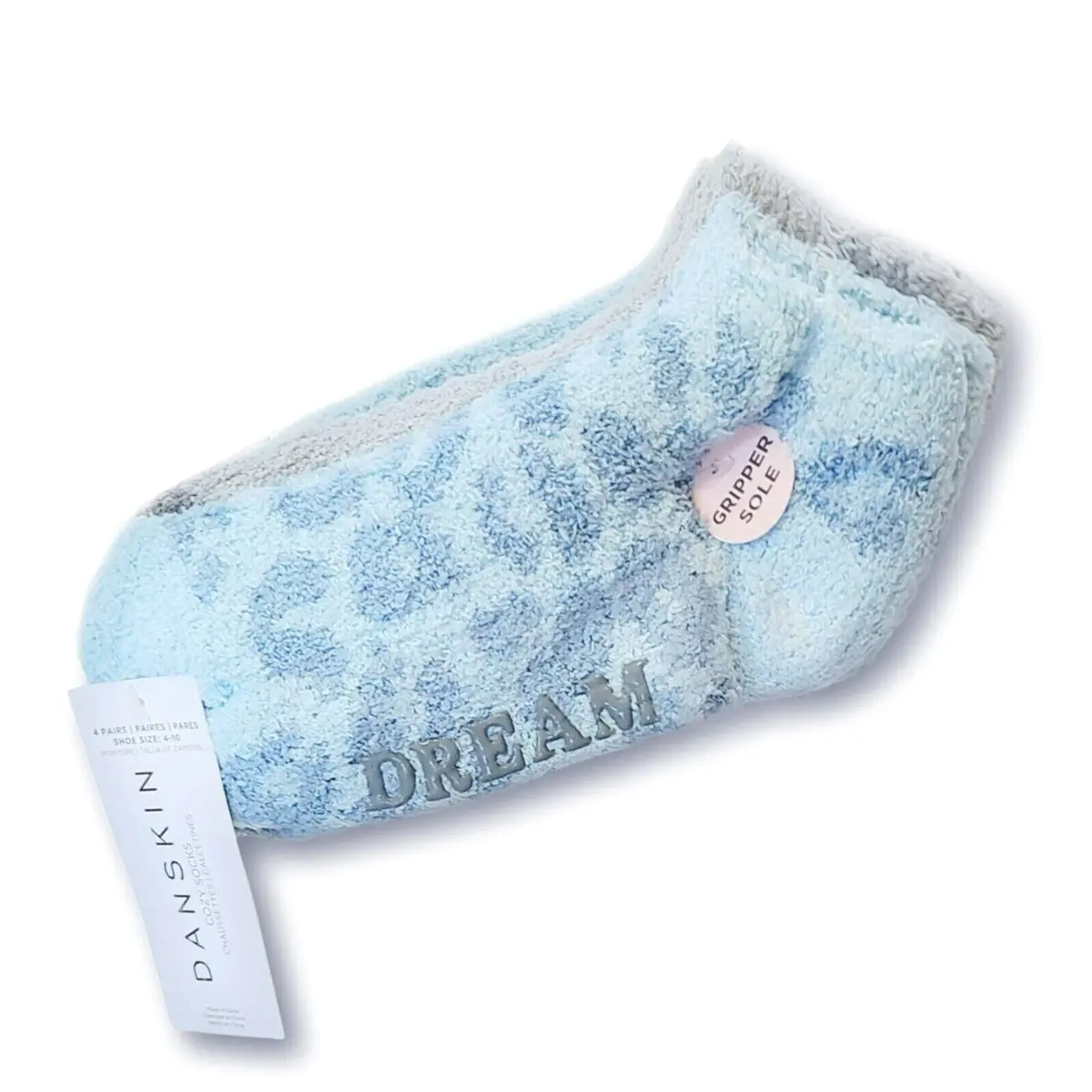 Danskin 4-Pack Ultra Soft Plush Fleece Leopard Low Cut Cozy Socks 2
