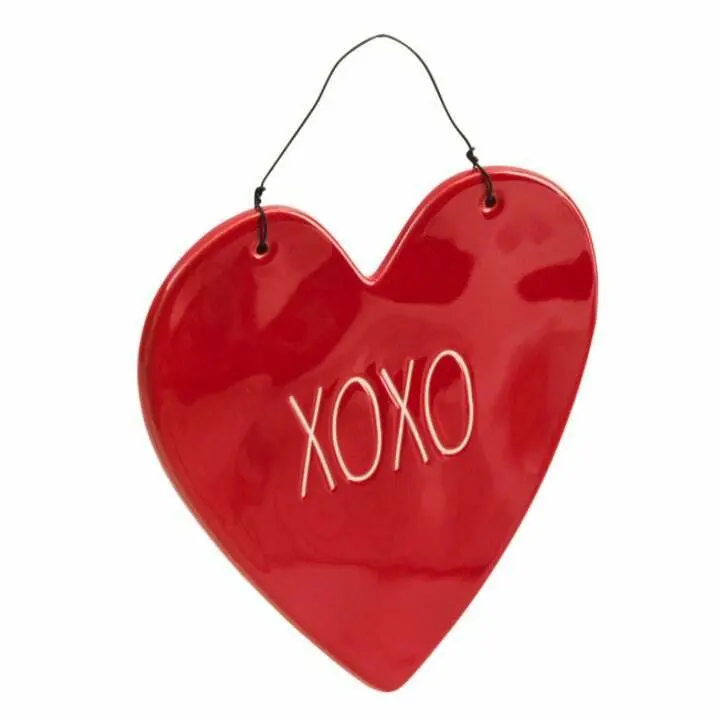 Rae Dunn Artisan Collection By Magenta Xoxo Ceramic Heart Wall Plaque Decor 1