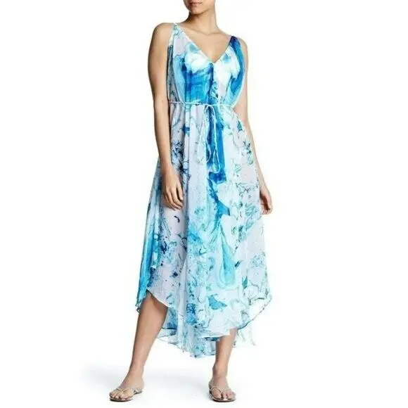 La Moda Lux Hanky Hem Semi-Sheer, Cover-Up Beach Maxi Dress 1