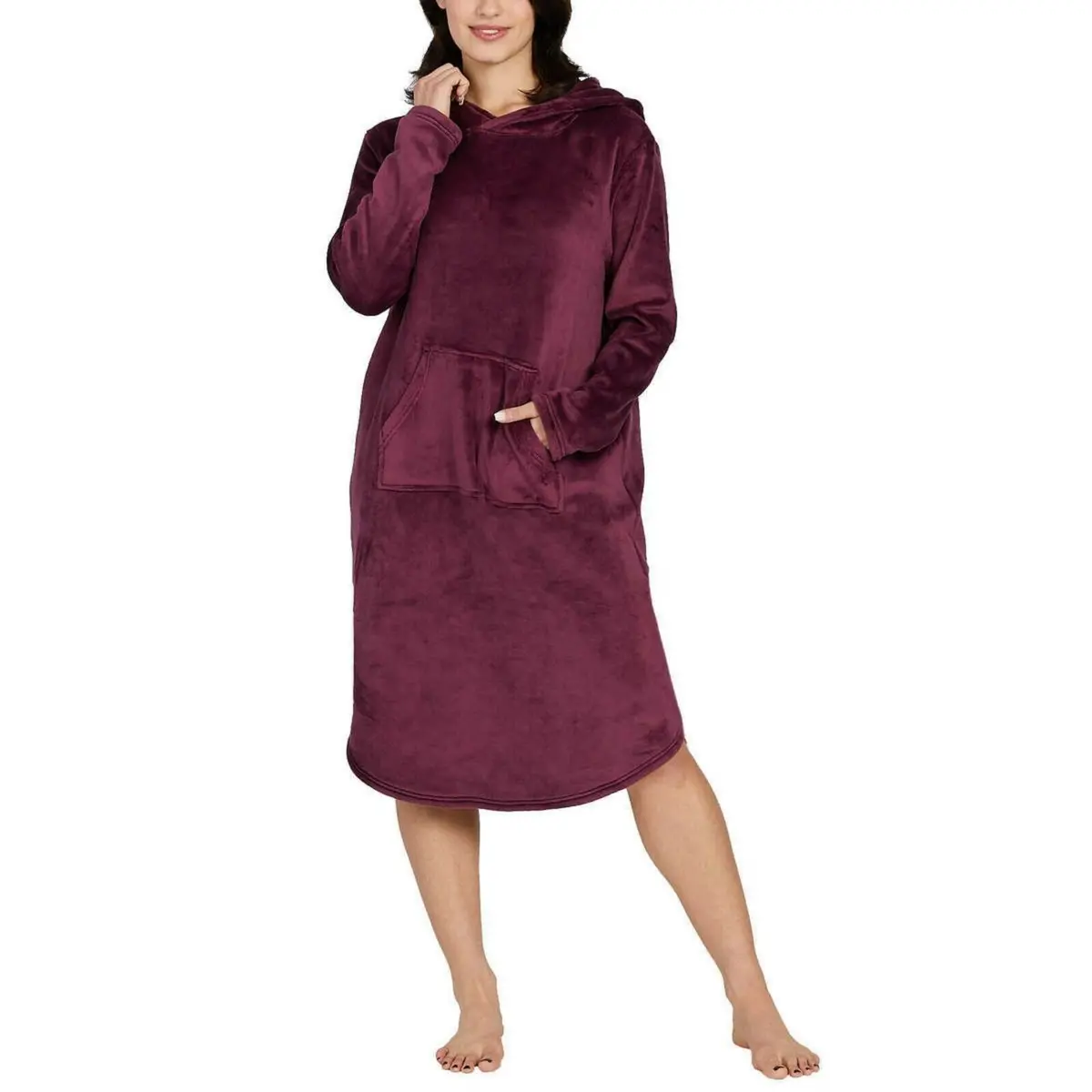 32 Degrees Women's Super Soft Velour Relaxed Fit Hooded Lounger 1