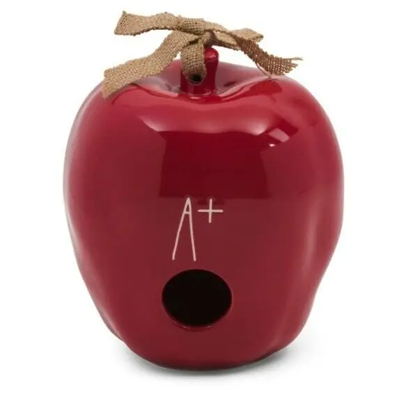 Rae Dunn A Plus Apple Ceramic Birdhouse 1