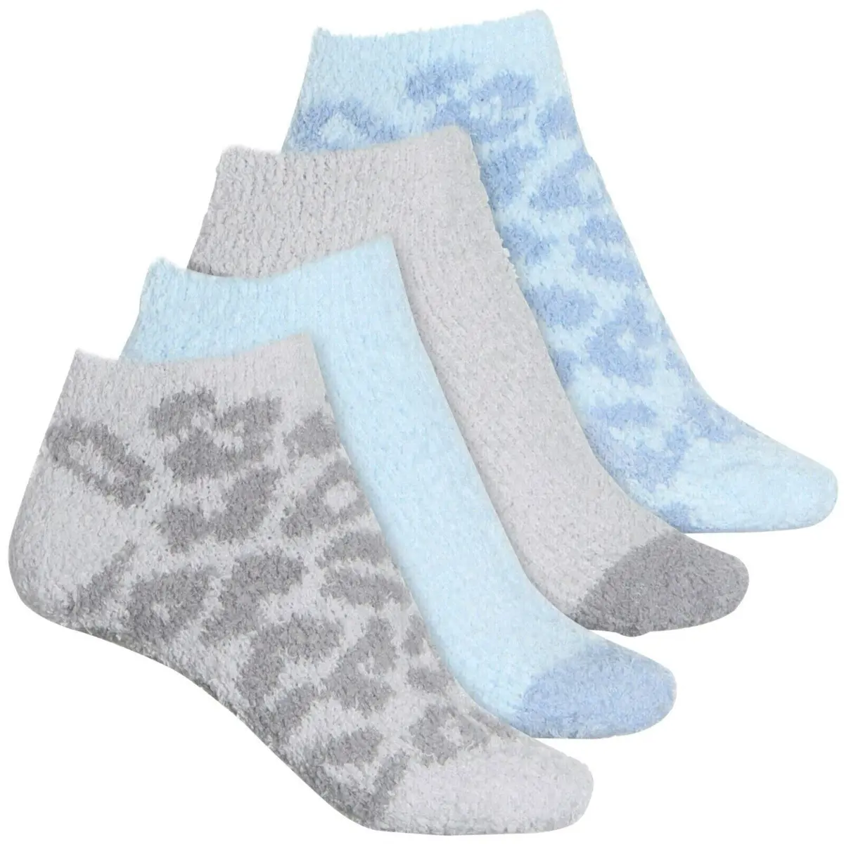 Danskin 4-Pack Ultra Soft Plush Fleece Leopard Low Cut Cozy Socks 1