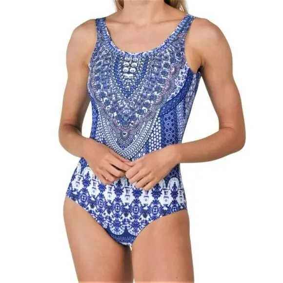 La Moda Women's Lux Resort Stud Embellished One-Piece Swimsuit 1