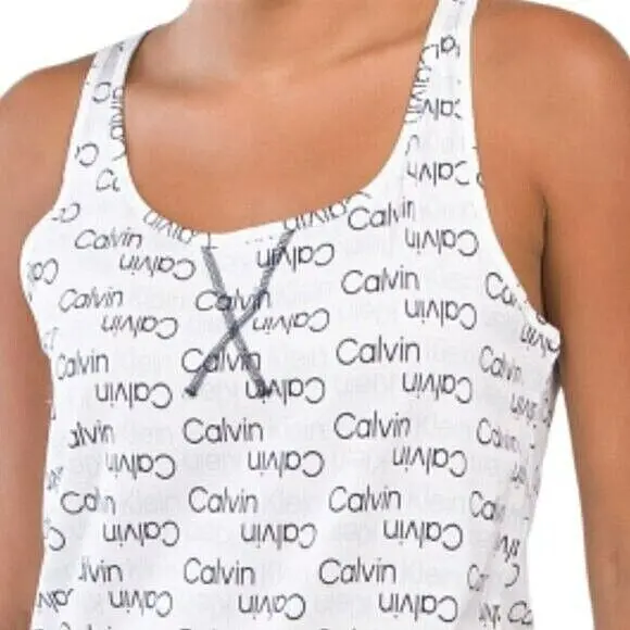 Calvin Klein Carousel Double Logo Print Sleep Tank And Shorts Pj Set 3