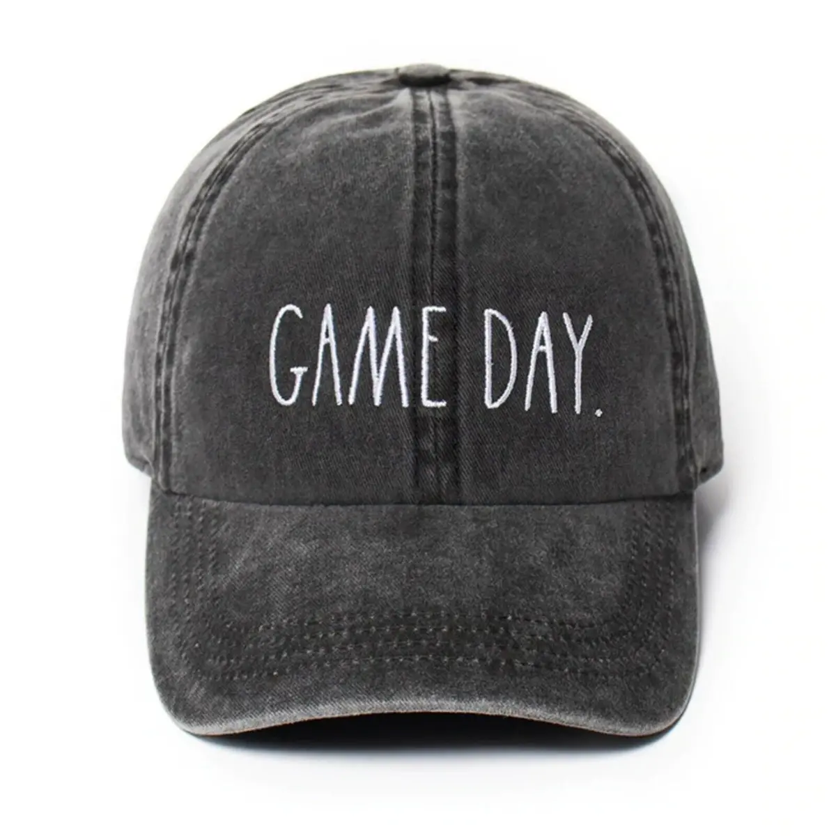 Rae Dunn Women's Game Day Black Denim Baseball Cap 1